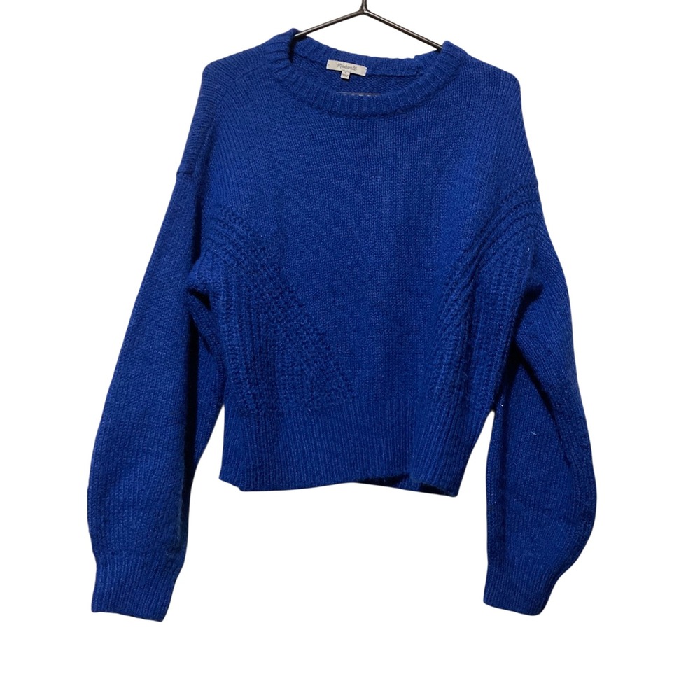 Madewell Blue Wool Blend Crewneck Sweater Office
